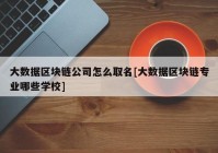 大数据区块链公司怎么取名[大数据区块链专业哪些学校]